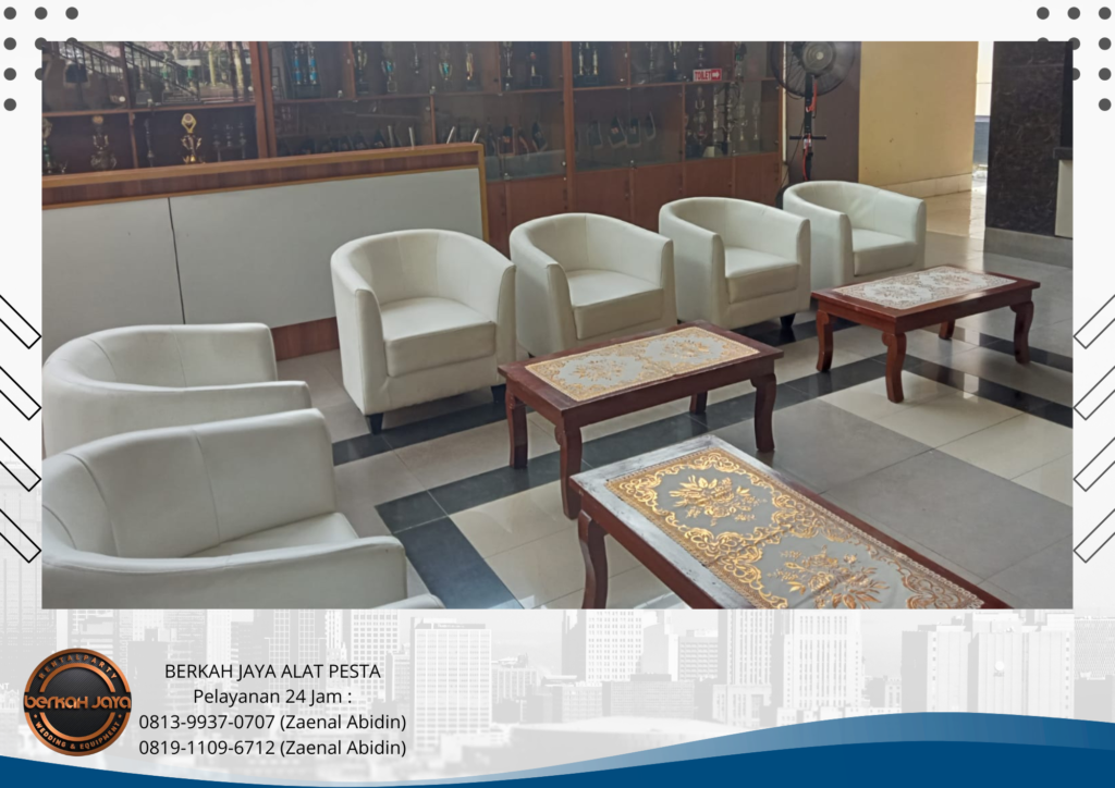 Rental Sofa Putih Model Oval Area Jakarta Selatan