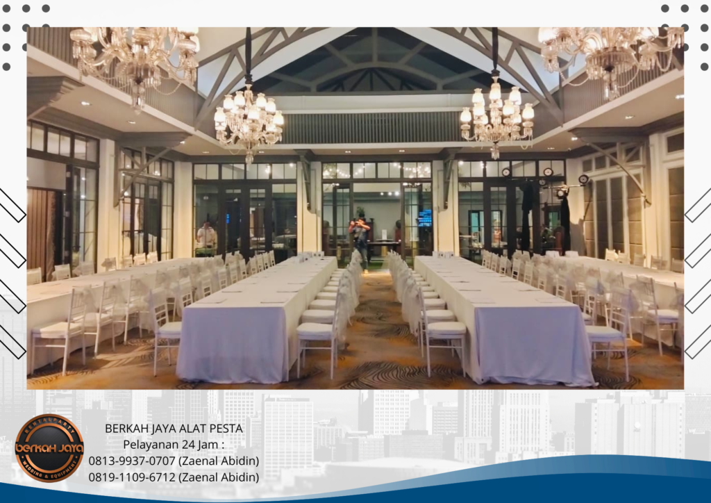 Sewa Kursi Tiffany Putih Dan Meja Kotak Cover Putih Jakarta Selatan