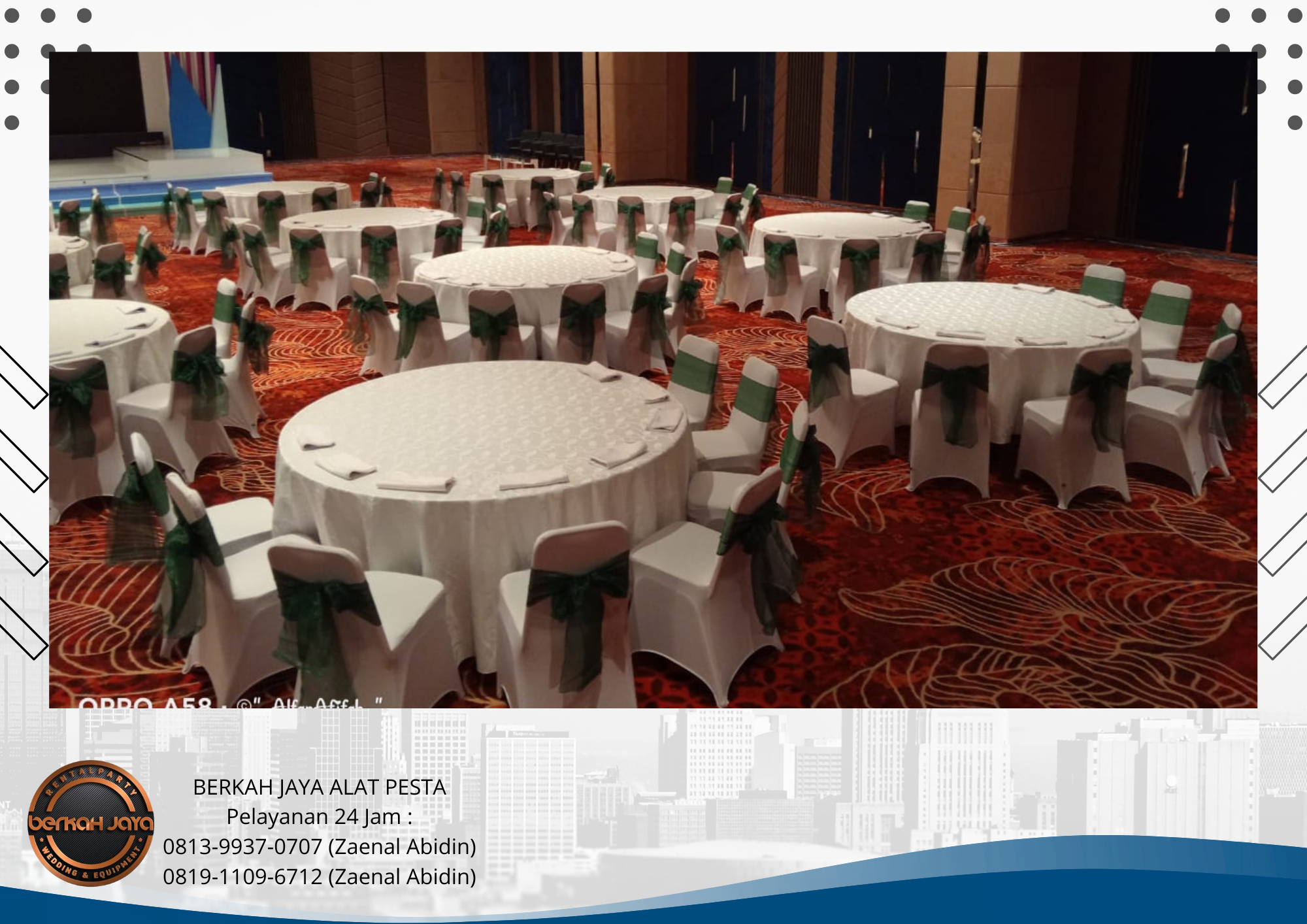 Sewa Meja Bundar Kursi Event Cover Putih Ready Banyak Area Jakarta Selatan