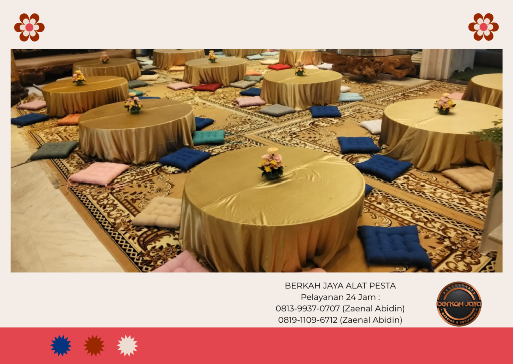 Sewa Meja Lesehan Lengkap Bantalan Duduk Dan Karpet Area Jakarta Selatan