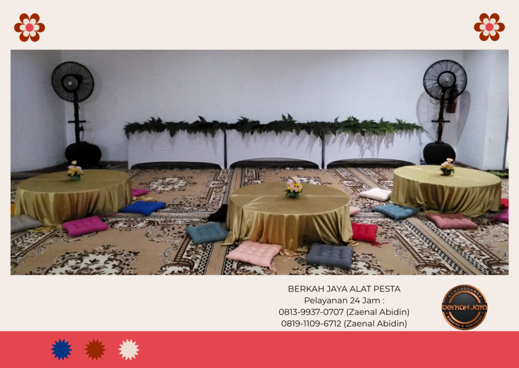 Sewa Meja Lesehan Lengkap Bantalan Duduk Dan Karpet Area Jakarta Selatan