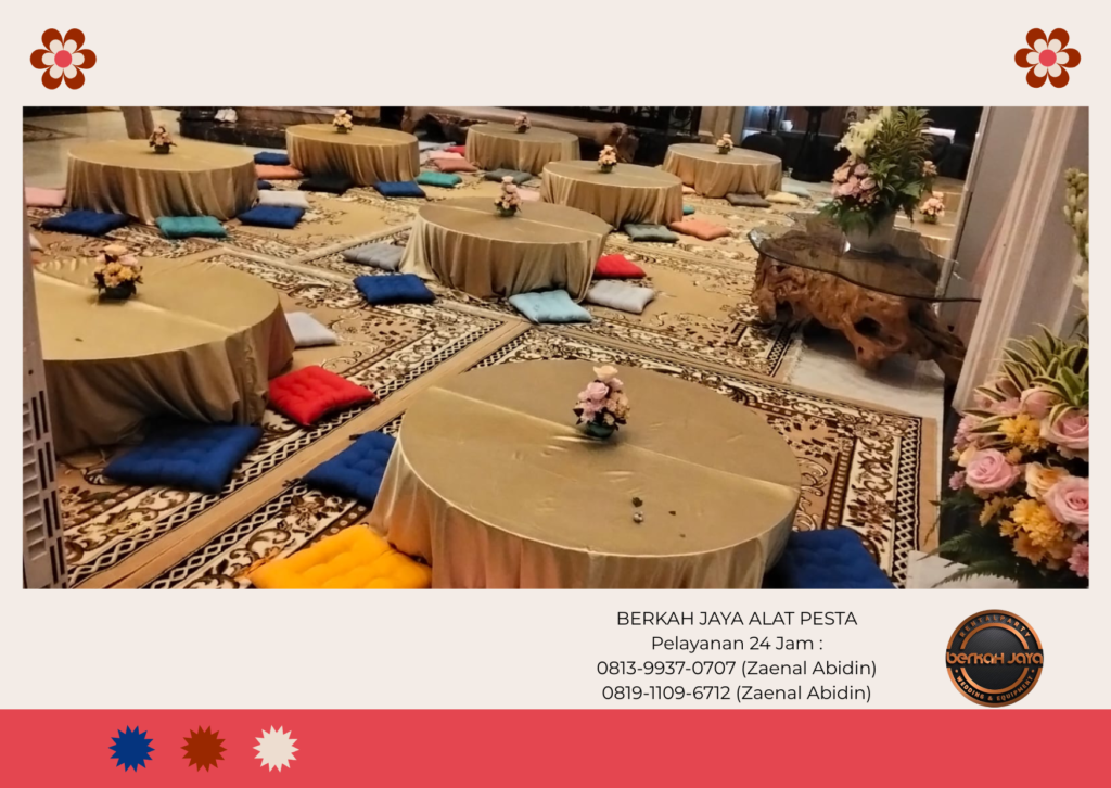 Sewa Meja Lesehan Lengkap Bantalan Duduk Dan Karpet Area Jakarta Selatan
