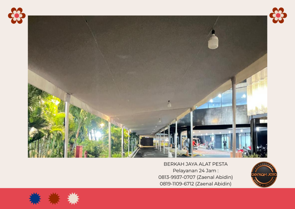 Sewa Tenda Plafon Putih Type Gudang Area Jakarta Selatan