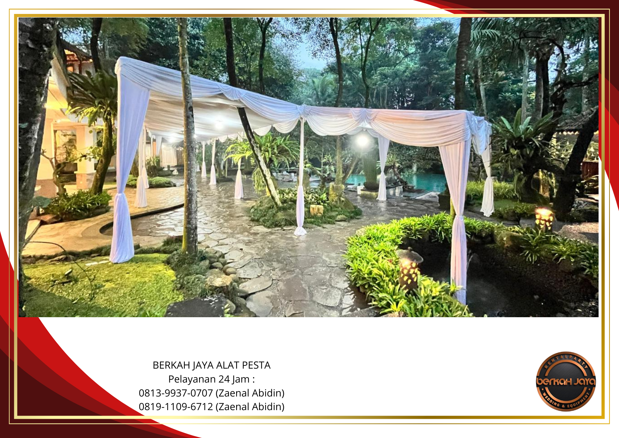 Sewa Tenda Serut Kain Rempel Putih Area Jakarta Selatan