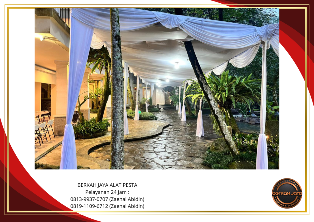 Sewa Tenda Serut Kain Rempel Putih Area Jakarta Selatan