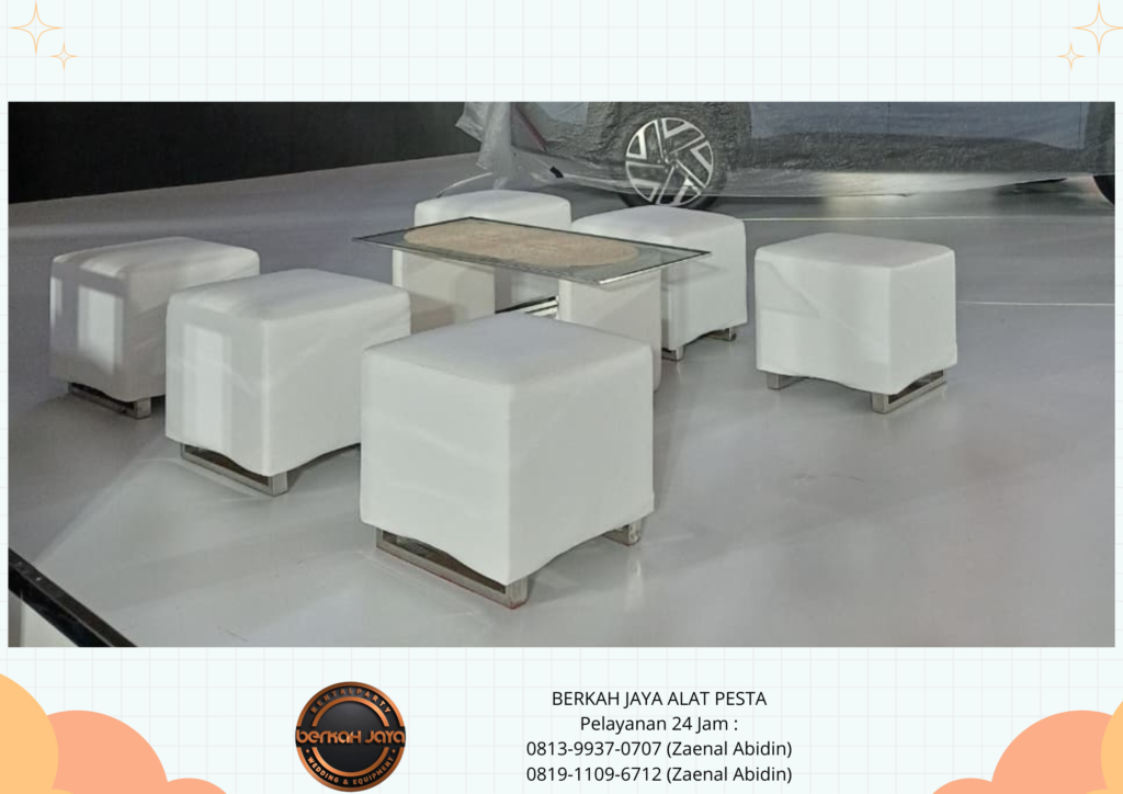 Jasa sewa Meja Bar Dan Kursi Puff Kotak Area Jakarta Selatan