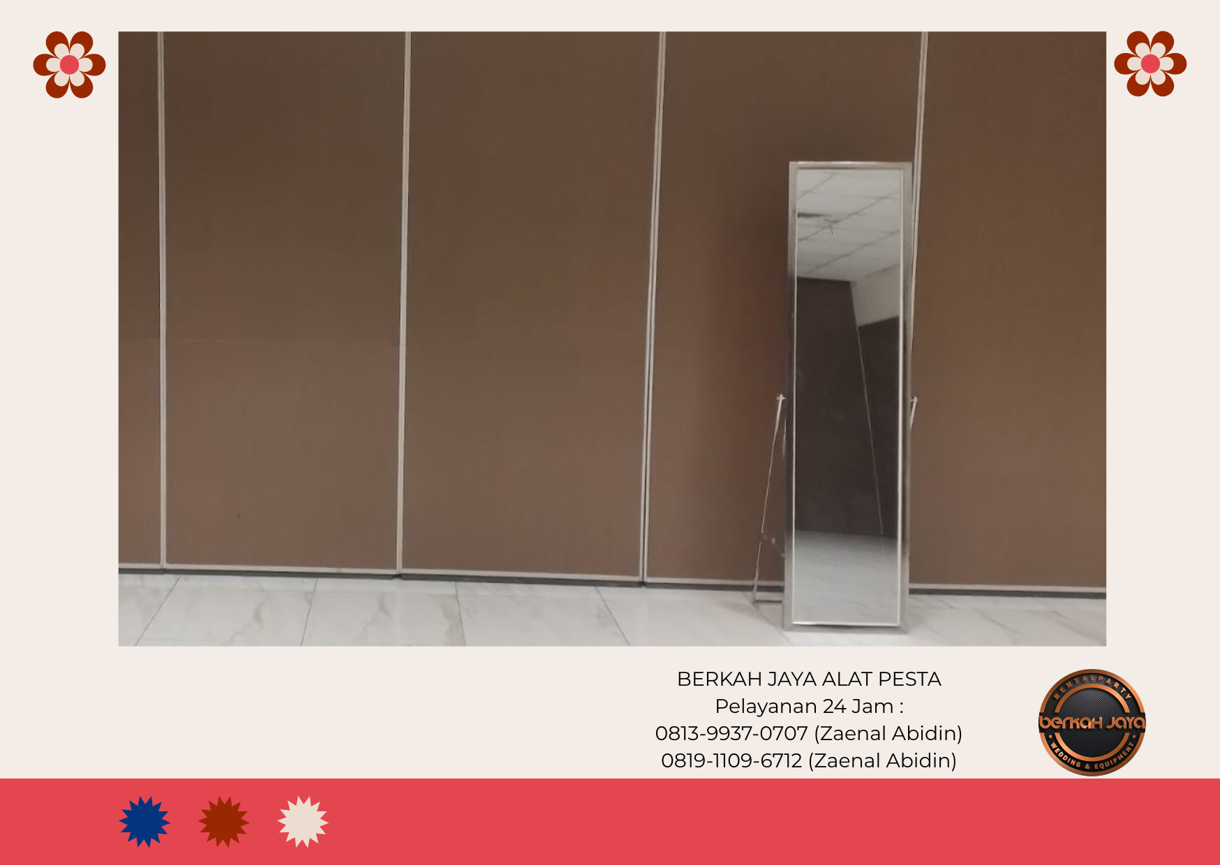 Rental Cermin Rias Full Body Frame stainless Area Jakarta Selatan