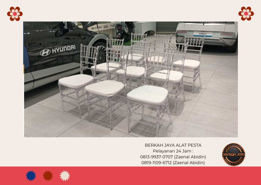 Pusat Sewa Kursi Acrylic Bening Type Tiffany Dan Olivia Jakarta Selatan