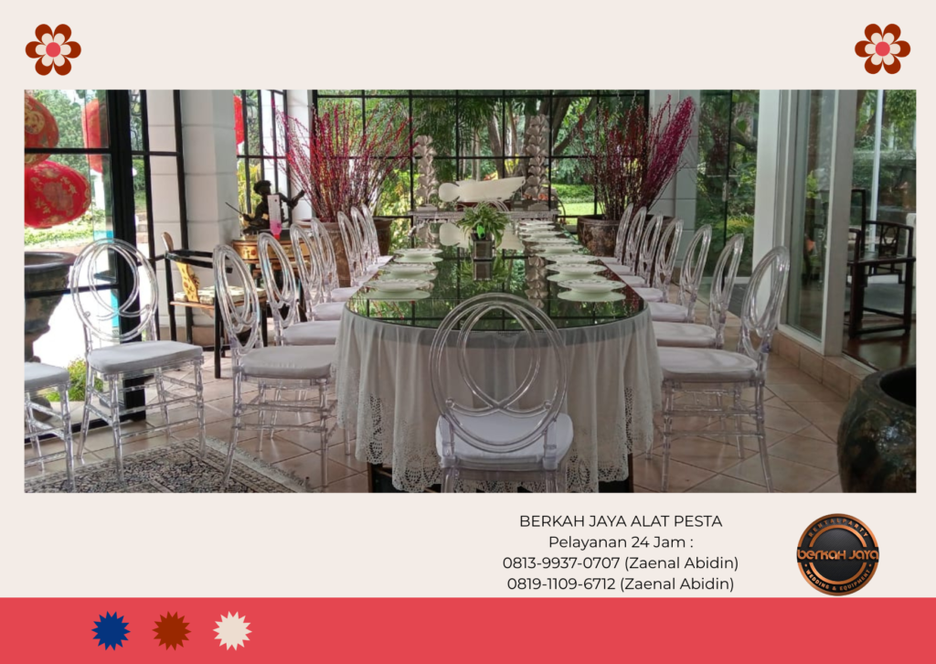 Pusat Sewa Kursi Acrylic Bening Type Tiffany Dan Olivia Jakarta Selatan