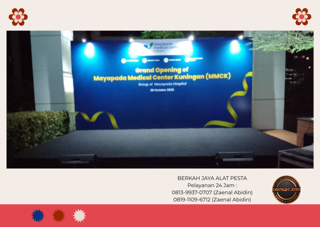 Sewa Backdrop Customize Dengan Lampu Spot light Area Jakarta Selatan