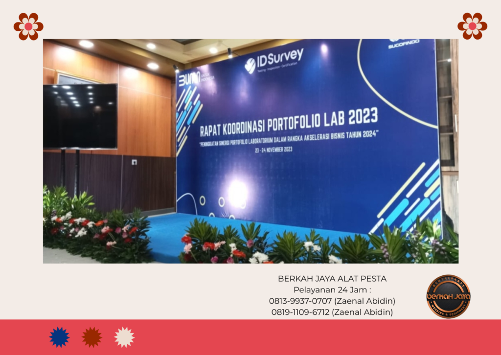 Sewa Backdrop Customize Dengan Lampu Spot light Area Jakarta Selatan