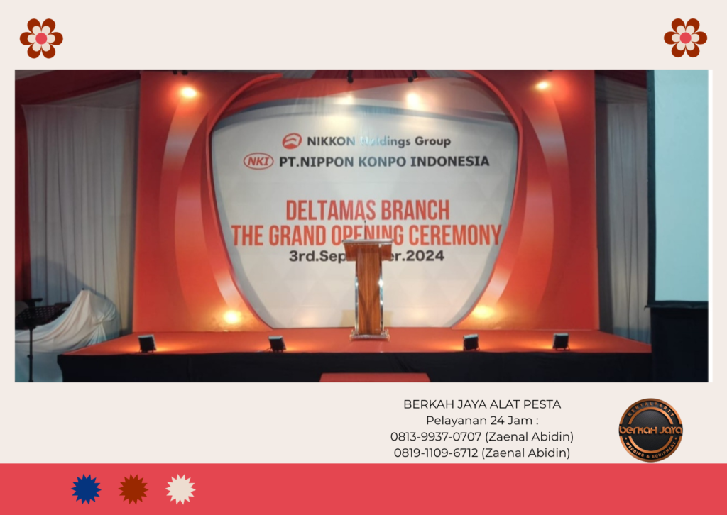 Sewa Backdrop Customize Dengan Lampu Spot light Area Jakarta Selatan