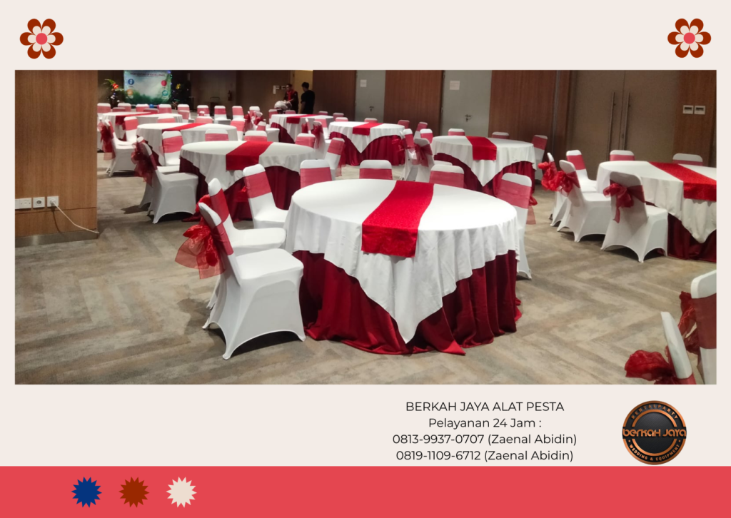 Sewa Cover Meja Sarung Kursi Kain Bersih Area Jakarta Selatan