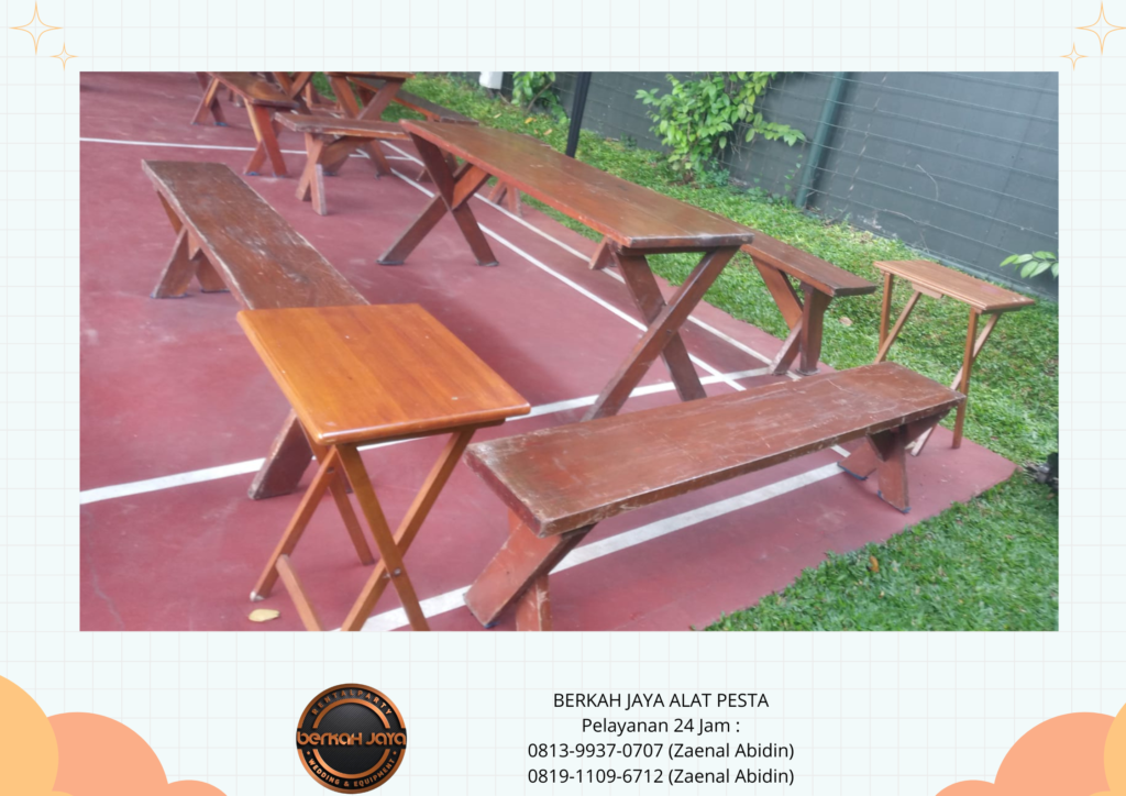 Sewa Kursi Meja Taman Kayu Kaki Silang Area Bintaro Jakarta Selatan