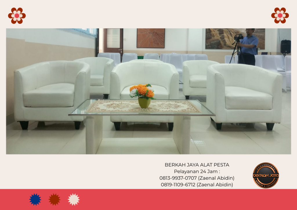 Sewa Sofa Oval Putih Area Jakarta Pusat Berkualitas Bersih