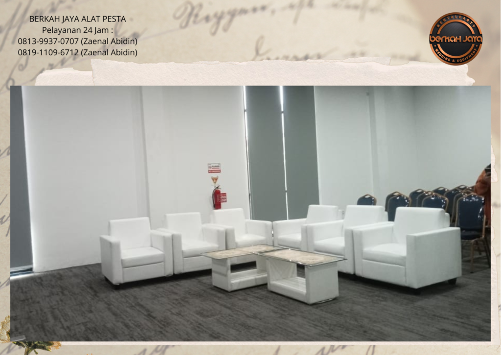 Sewa Sofa Kotak Set Meja Kaca Daerah Jabodetabek Berkualitas Bersih