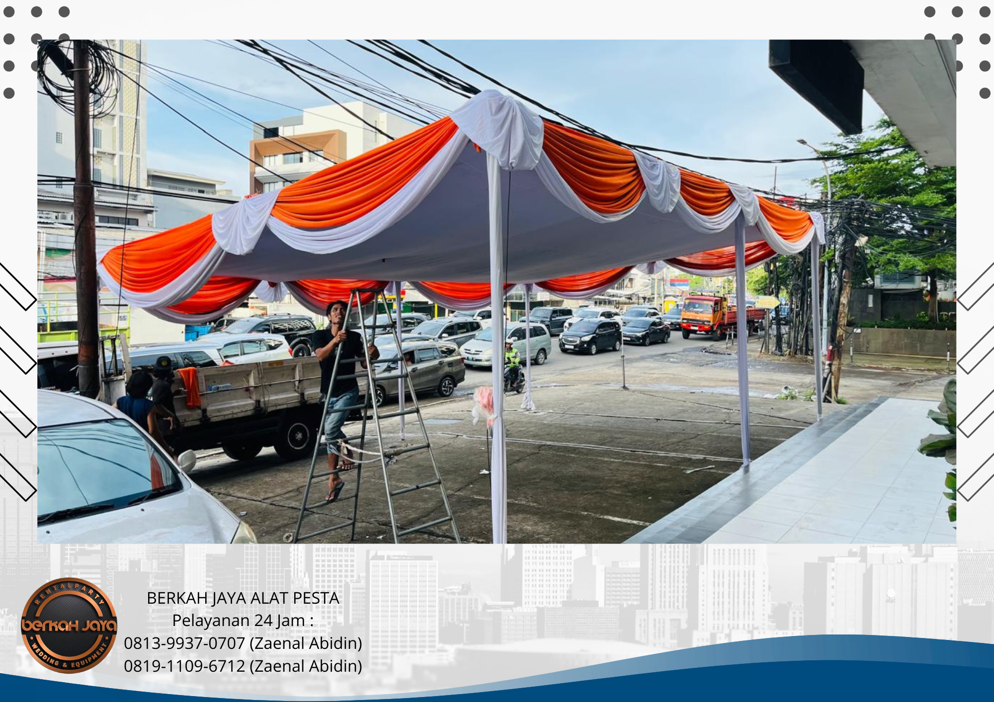 Sewa Tenda Plafon Aneka Warna Rumbai Area Jakarta Selatan