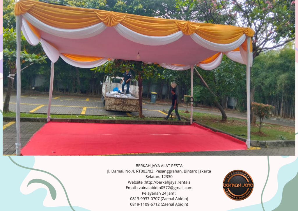 Sewa Tenda Plafon Putih Poni Gold Area Jakarta Selatan