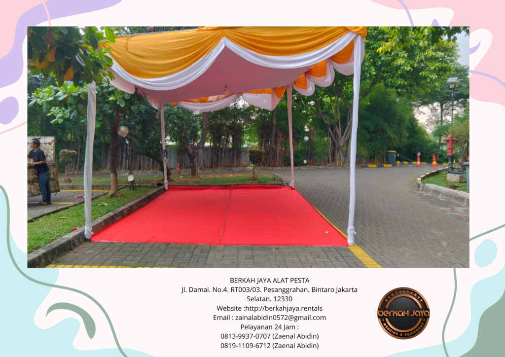 Sewa Tenda Plafon Putih Poni Gold Area Jakarta Selatan