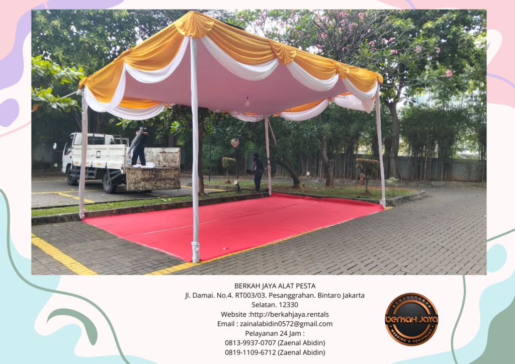 Sewa Tenda Plafon Putih Poni Gold Area Jakarta Selatan