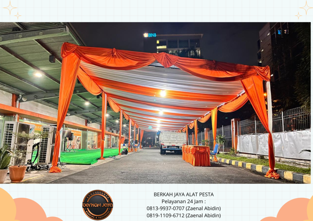 Sewa Tenda Serut Kain Rempel Aneka Warna Jakarta Selatan