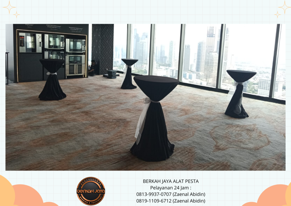 Rental Meja Bar Cover Tebar Tali Pita Area Jakarta Selatan