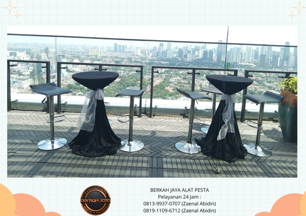 Rental Meja Bar Cover Tebar Tali Pita Area Jakarta Selatan