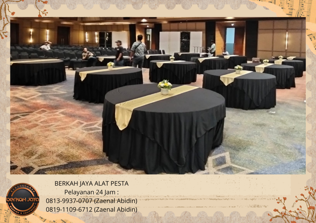 Sewa Meja Bulat Lengkap Cover Di Jagakarsa Jakarta Selatan