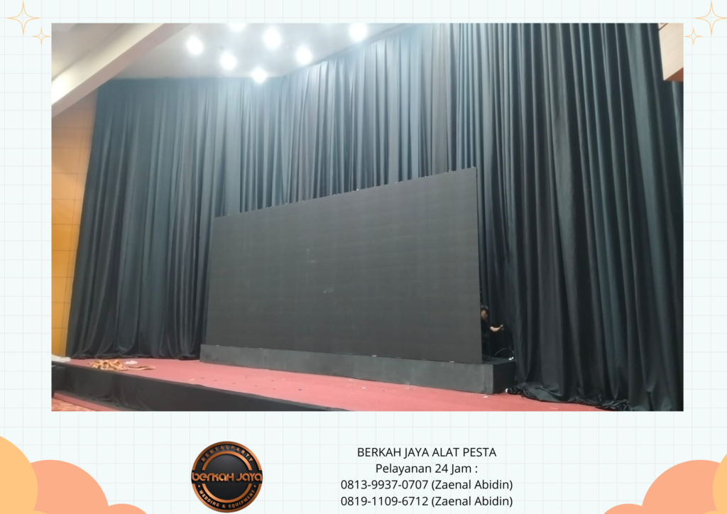 Rental Tirai Hitam Bahan Lotto Tebal Area Tangerang Selatan