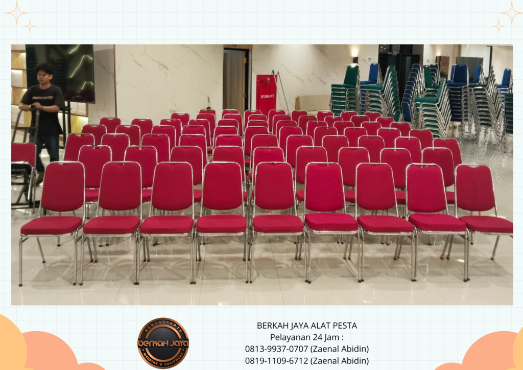 Sewa Kursi Event Polos Merah Stainless Jakarta Selatan