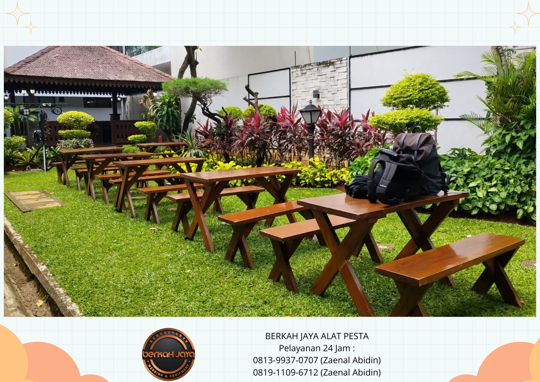 Rental Meja Taman VIP Kaki Silang Area Jakarta
