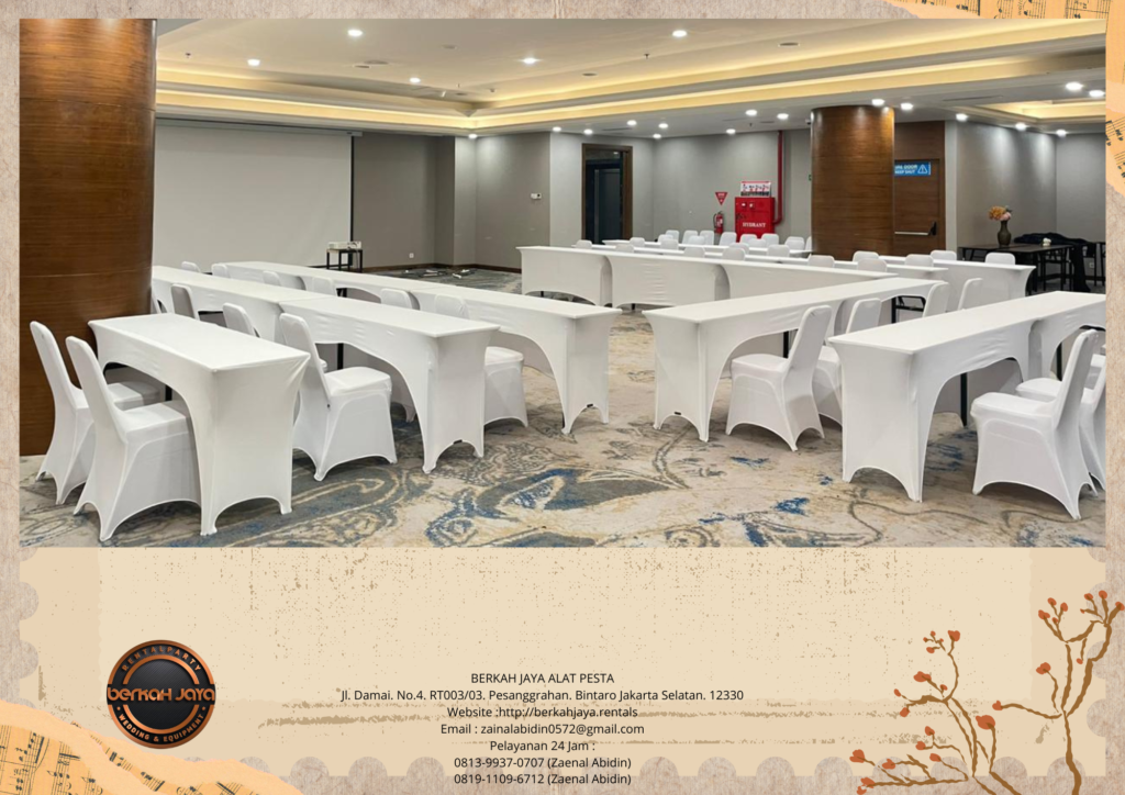 Sewa Meja Ibm Kursi Futura Cover Putih Jakarta