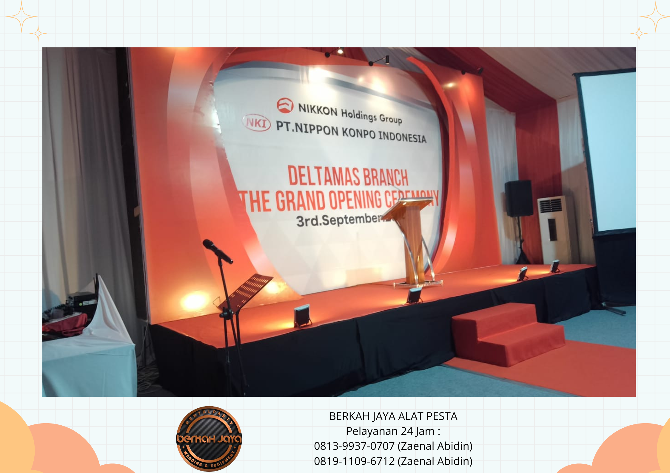 Sewa Panggung Karpet Merah Backdrop Podium Jakarta Selatan
