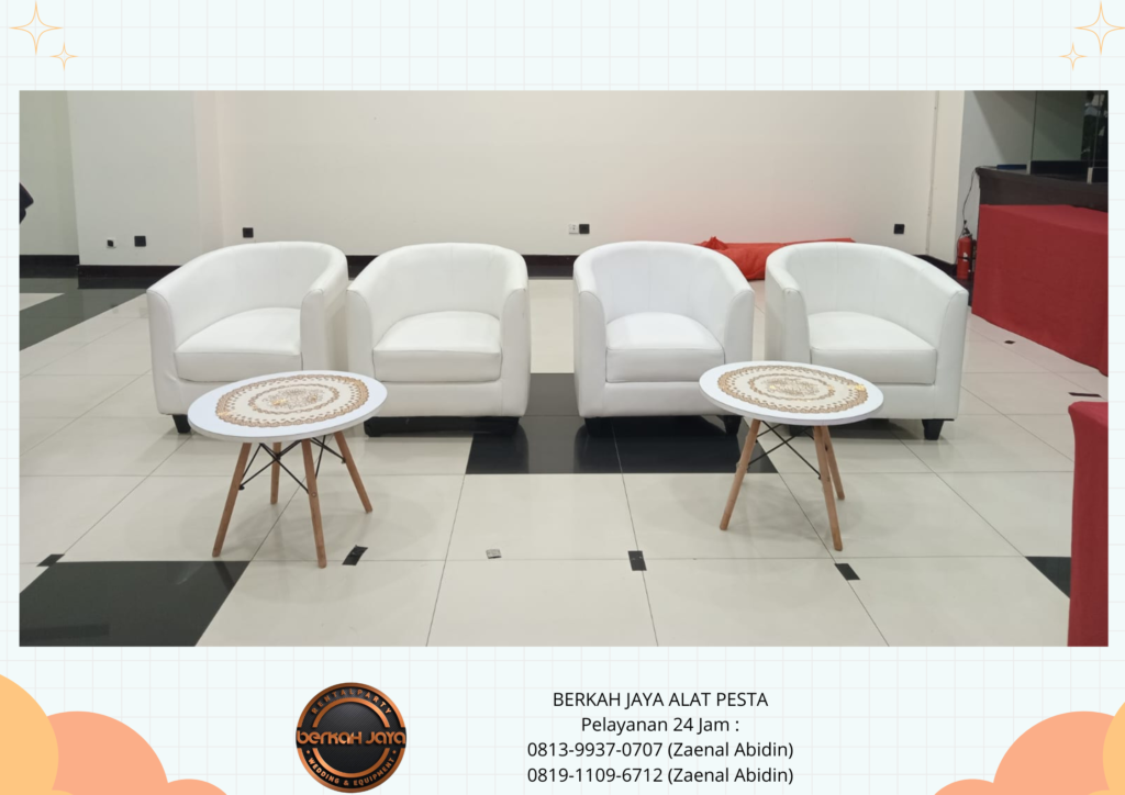 Sewa Sofa Putih Type Oval Jakarta Selatan