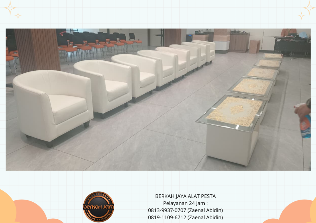 Sewa Sofa Putih Type Oval Jakarta Selatan
