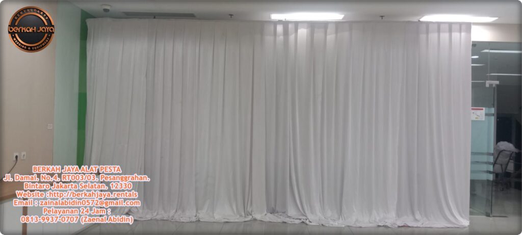 Rental Tirai Putih Karpet Kursi Futura Jakarta