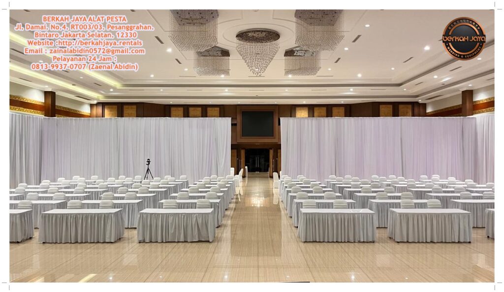 Rental Tirai Putih Karpet Kursi Futura Jakarta