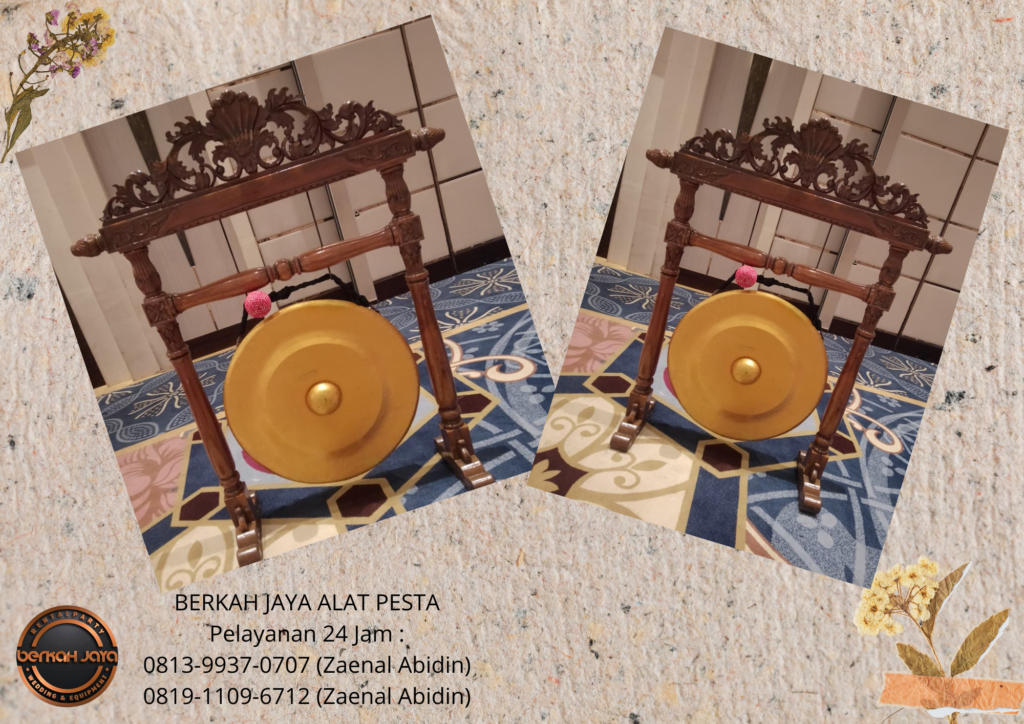 Rental GONG PERESMIAN LENGKAP STANDING KAYU UKIR Jakarta Selatan