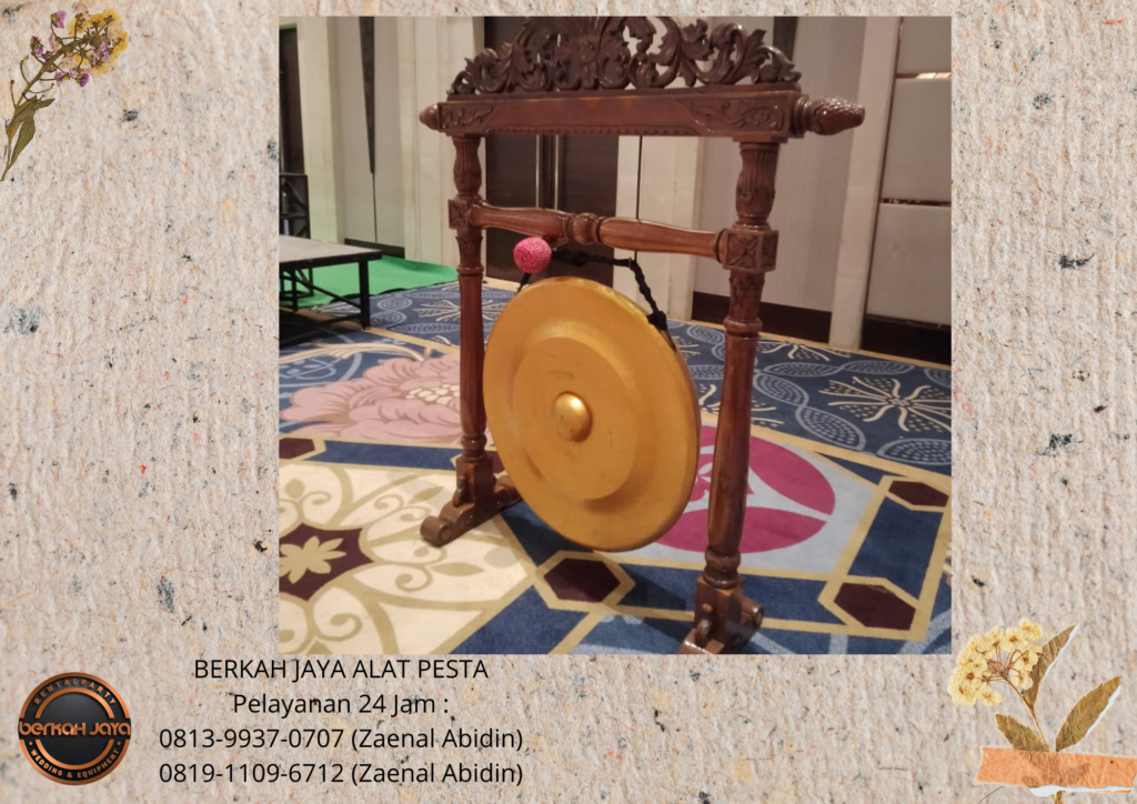 Rental GONG PERESMIAN LENGKAP STANDING KAYU UKIR Jakarta Selatan