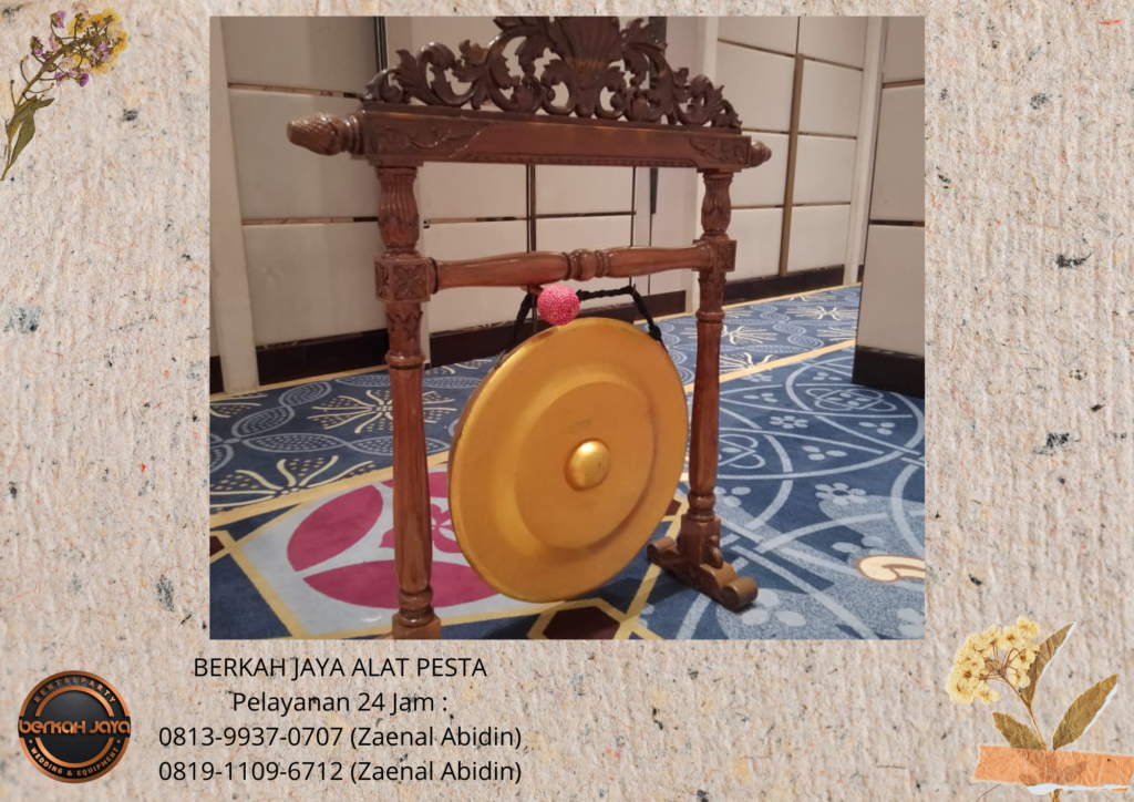 Rental GONG PERESMIAN LENGKAP STANDING KAYU UKIR Jakarta Selatan