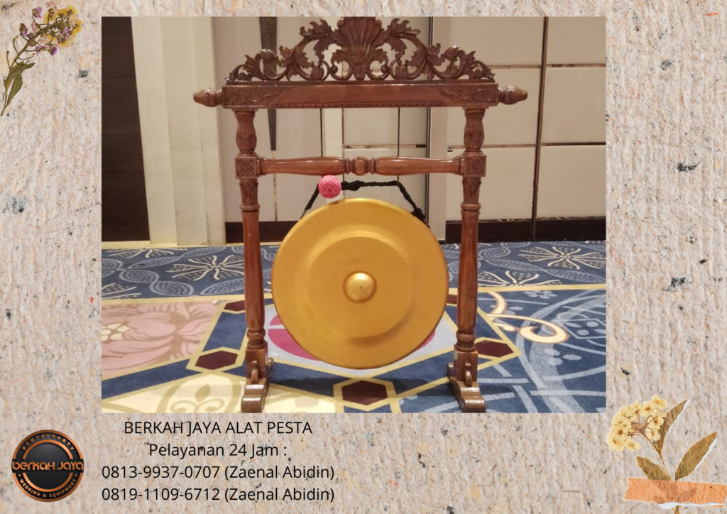 Rental GONG PERESMIAN LENGKAP STANDING KAYU UKIR Jakarta Selatan