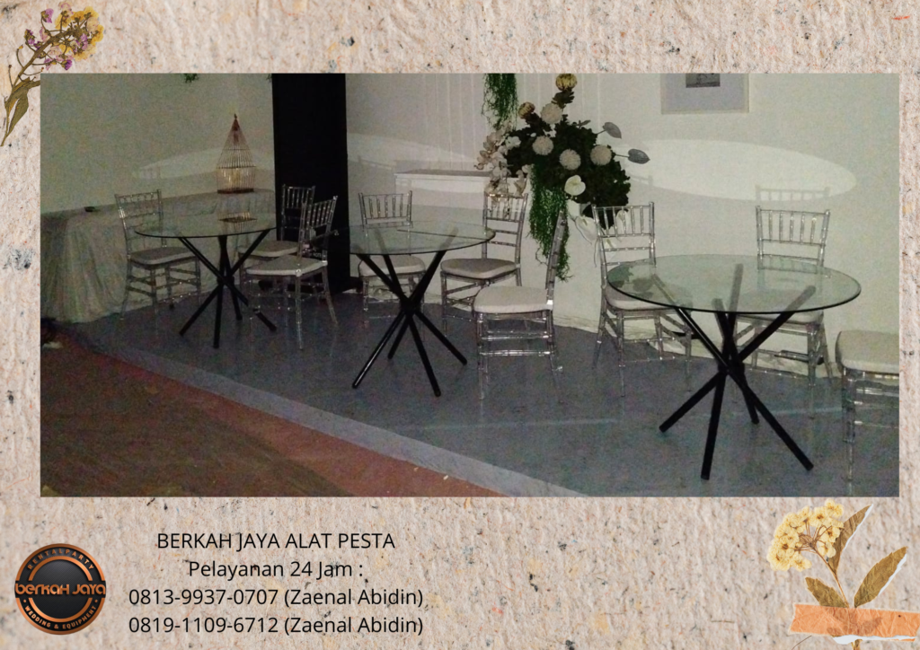 Rental MEJA DEALING KACA Sewa KURSI ACRYLIC TIFFANY Jakarta Selatan