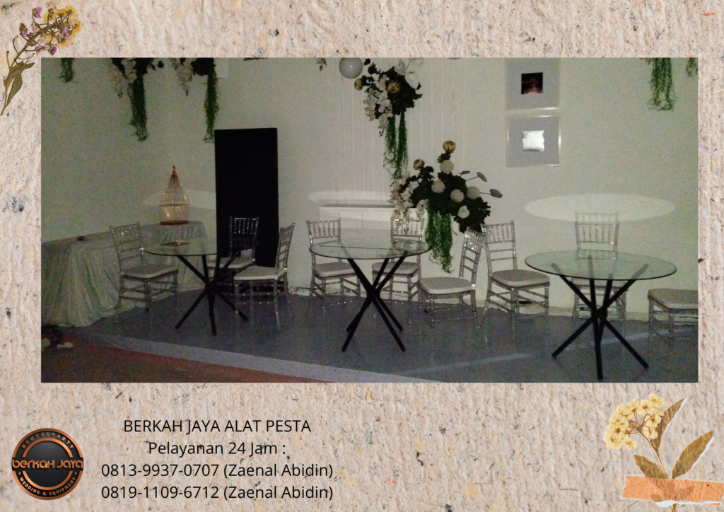 Rental MEJA DEALING KACA Sewa KURSI ACRYLIC TIFFANY Jakarta Selatan