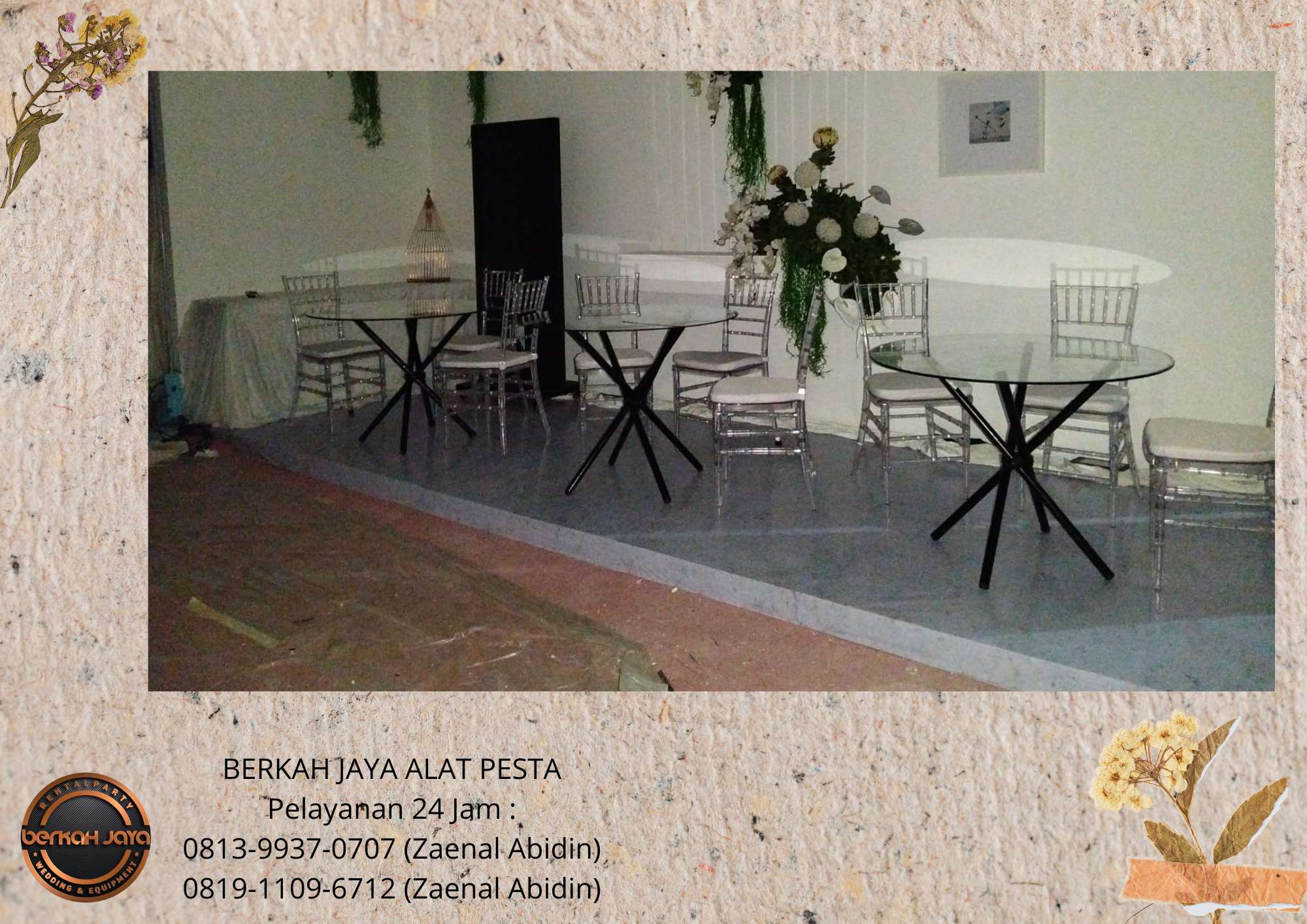 Rental MEJA DEALING KACA Sewa KURSI ACRYLIC TIFFANY Jakarta Selatan