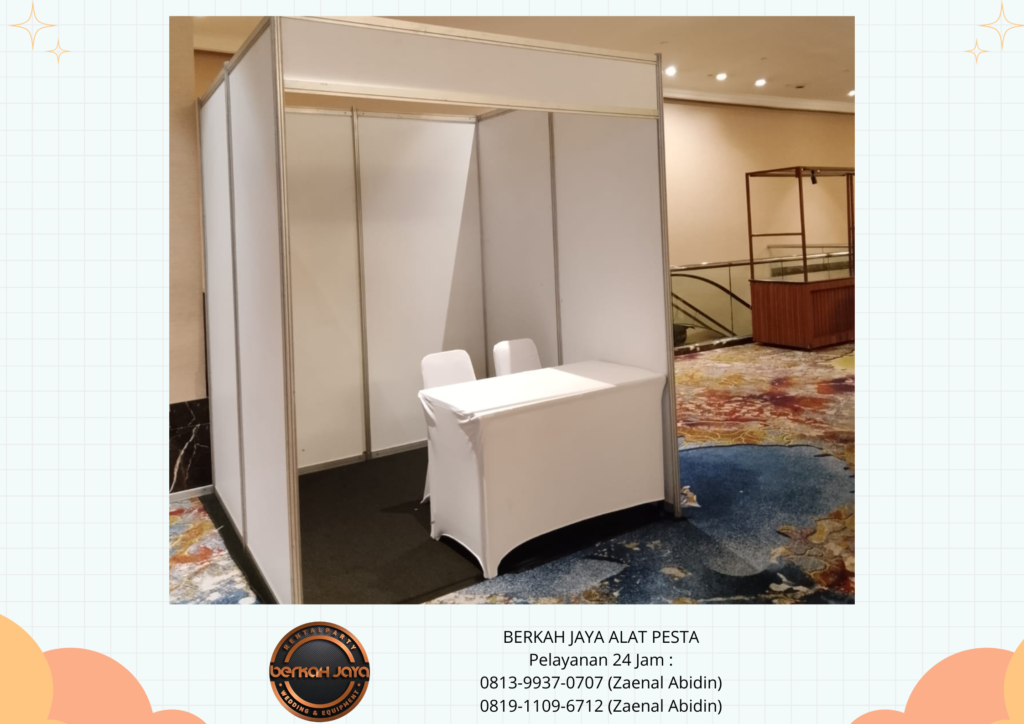 Rental PARTISI BOOTH KOTAK 2X2m Warna Putih Jakarta