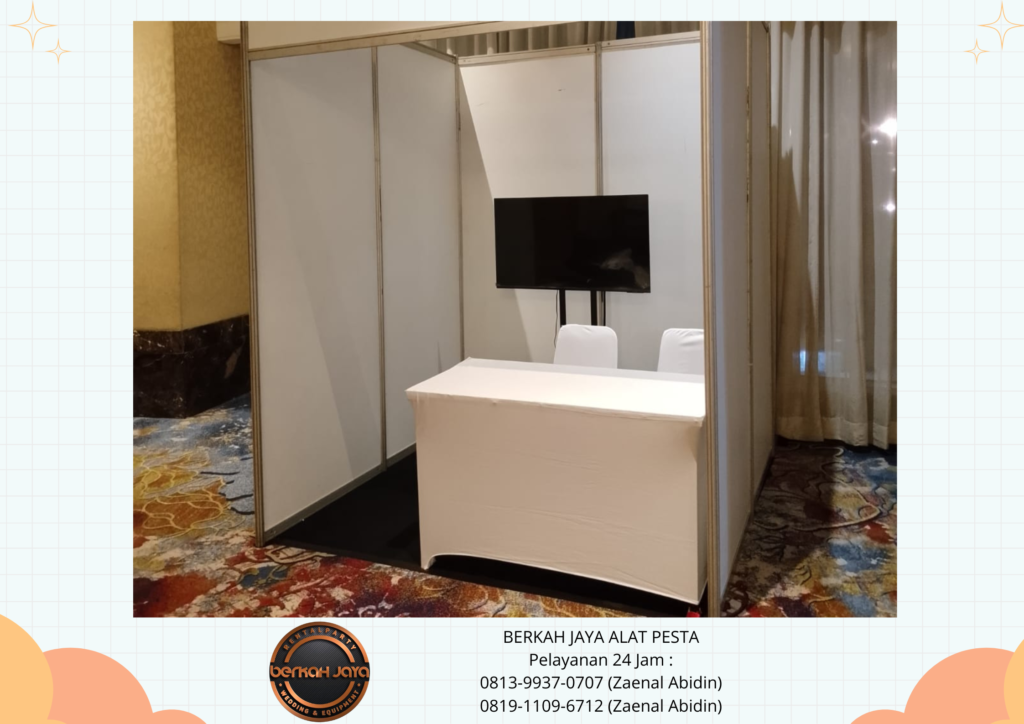 Rental PARTISI BOOTH KOTAK 2X2m Warna Putih Jakarta