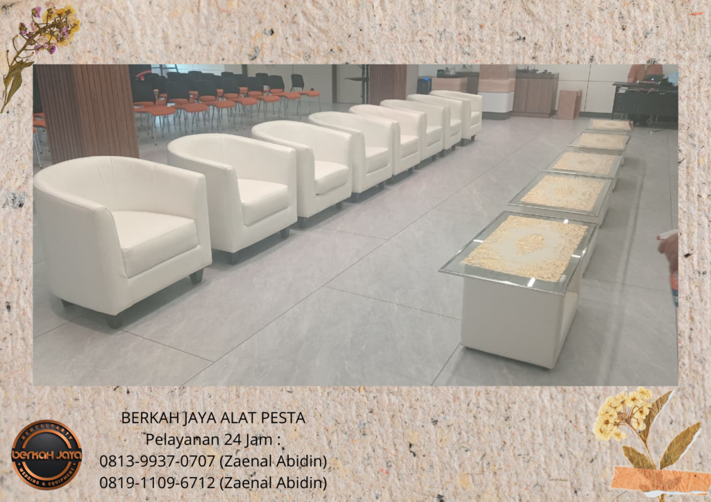 Rental SOFA OVAL MEJA KACA KOTAK VIP Jakarta Selatan