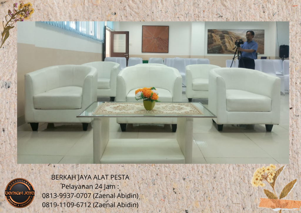 Rental SOFA OVAL MEJA KACA KOTAK VIP Jakarta Selatan