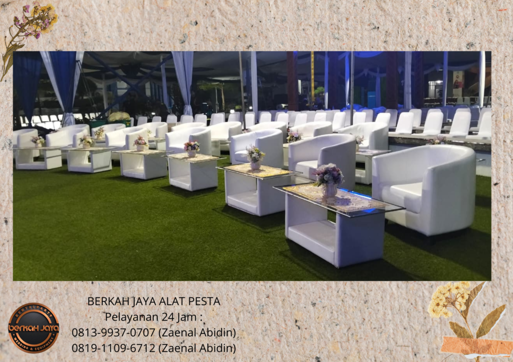 Rental SOFA OVAL MEJA KACA KOTAK VIP Jakarta Selatan