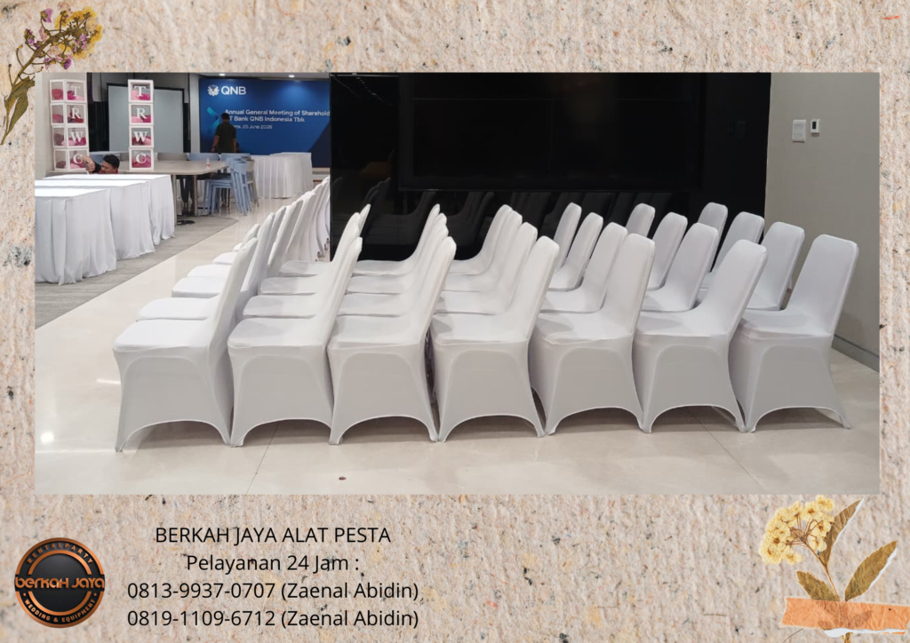 Sewa KURSI FUTURA STAINLESS COVER PUTIH Event Wisma Habibie